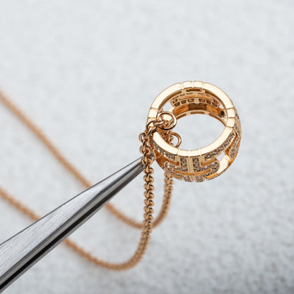 [Marins]PARENTESI NECKLACE PINK GOLD DIAMOND
