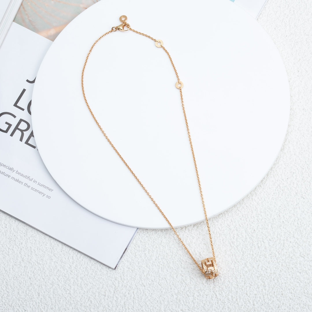 [Marins]PARENTESI NECKLACE PINK GOLD DIAMOND