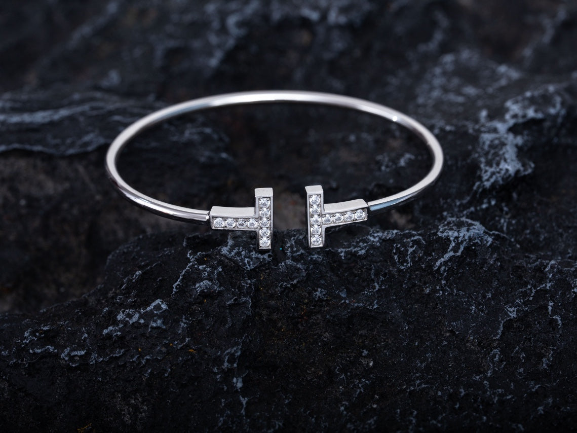 [Marins]T BRACELET 1.8MM DIAMOND SILVER