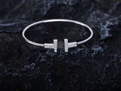 [Marins]T BRACELET 1.8MM DIAMOND SILVER