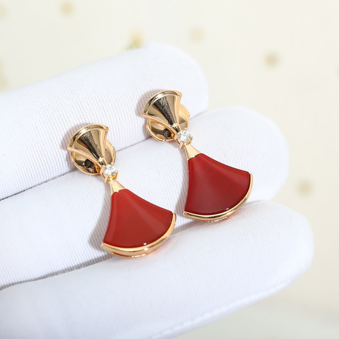 [Marins]DREAM Carnelian PINK GOLD EARRINGS