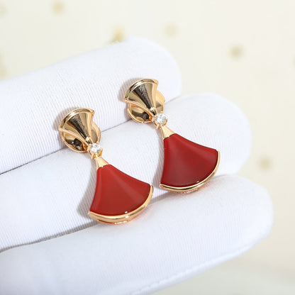 [Marins]DREAM Carnelian PINK GOLD EARRINGS