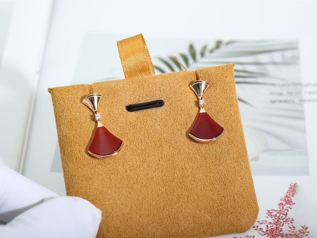 [Marins]DREAM Carnelian PINK GOLD EARRINGS