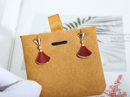[Marins]DREAM Carnelian PINK GOLD EARRINGS