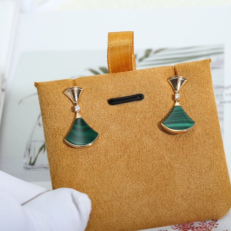 [Marins]DREAM MALACHITE PINK GOLD EARRINGS
