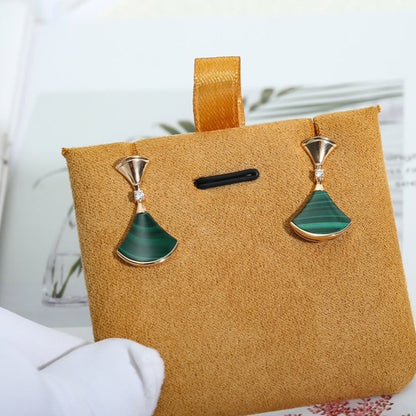 [Marins]DREAM MALACHITE PINK GOLD EARRINGS