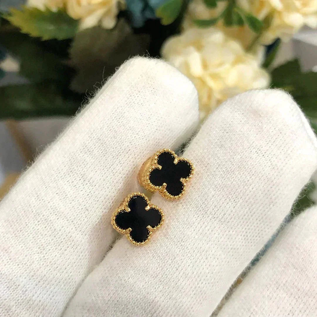 [Marins]CLOVER MINI 9.5MM BLACK MOP EARRINGS
