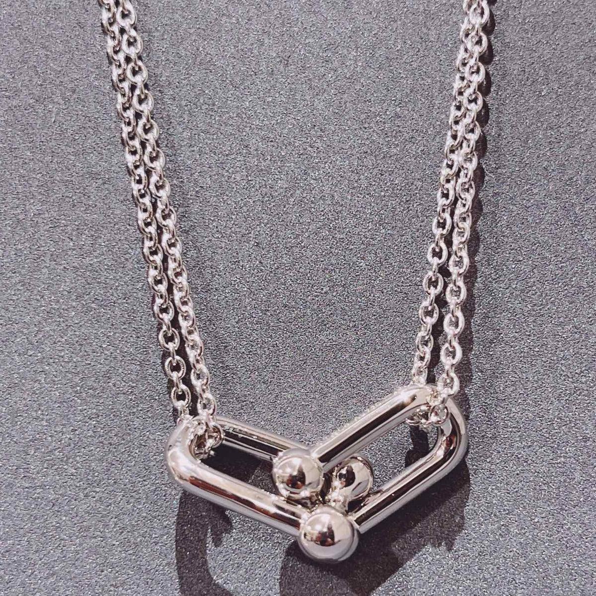 [Marins]HARDWEAR DOUBLE LINK PEDANT SILVER NECKLACE