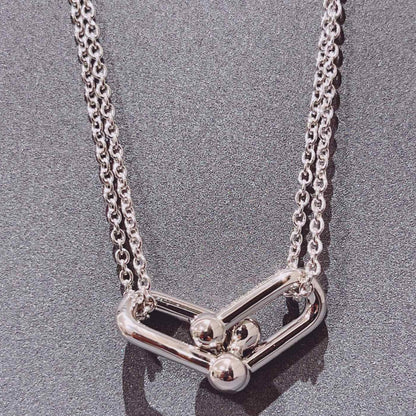 [Marins]HARDWEAR DOUBLE LINK PEDANT SILVER NECKLACE