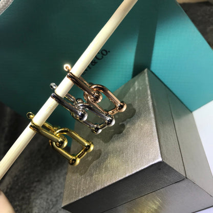 [Marins]HARDWARE DROP EARRINGS DOUBLE LINK