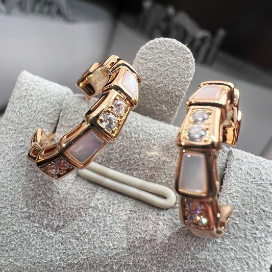 [Marins]SERPENTI MOP PINK GOLD EARRINGS