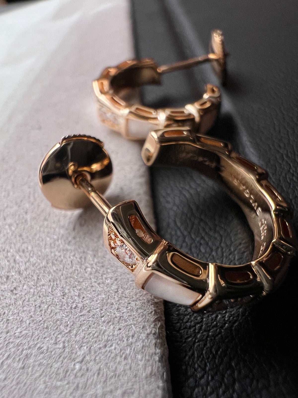 [Marins]SERPENTI MOP PINK GOLD EARRINGS