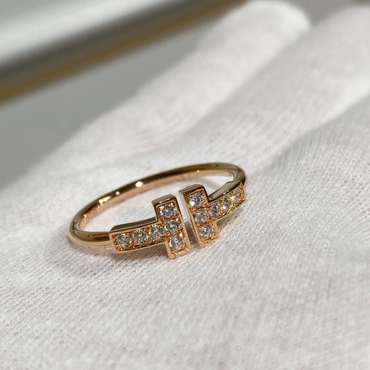[Marins] WIRE RING DIAMOND PINK GOLD