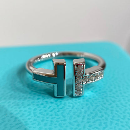 [Marins] WIRE TURQUOISE DIAMOND RING SILVER