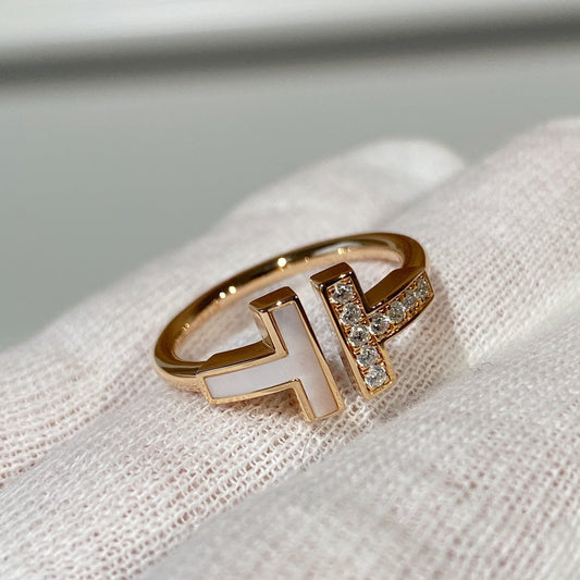 [Marins]T WIRE MOP DIAMOND RING PINK GOLD