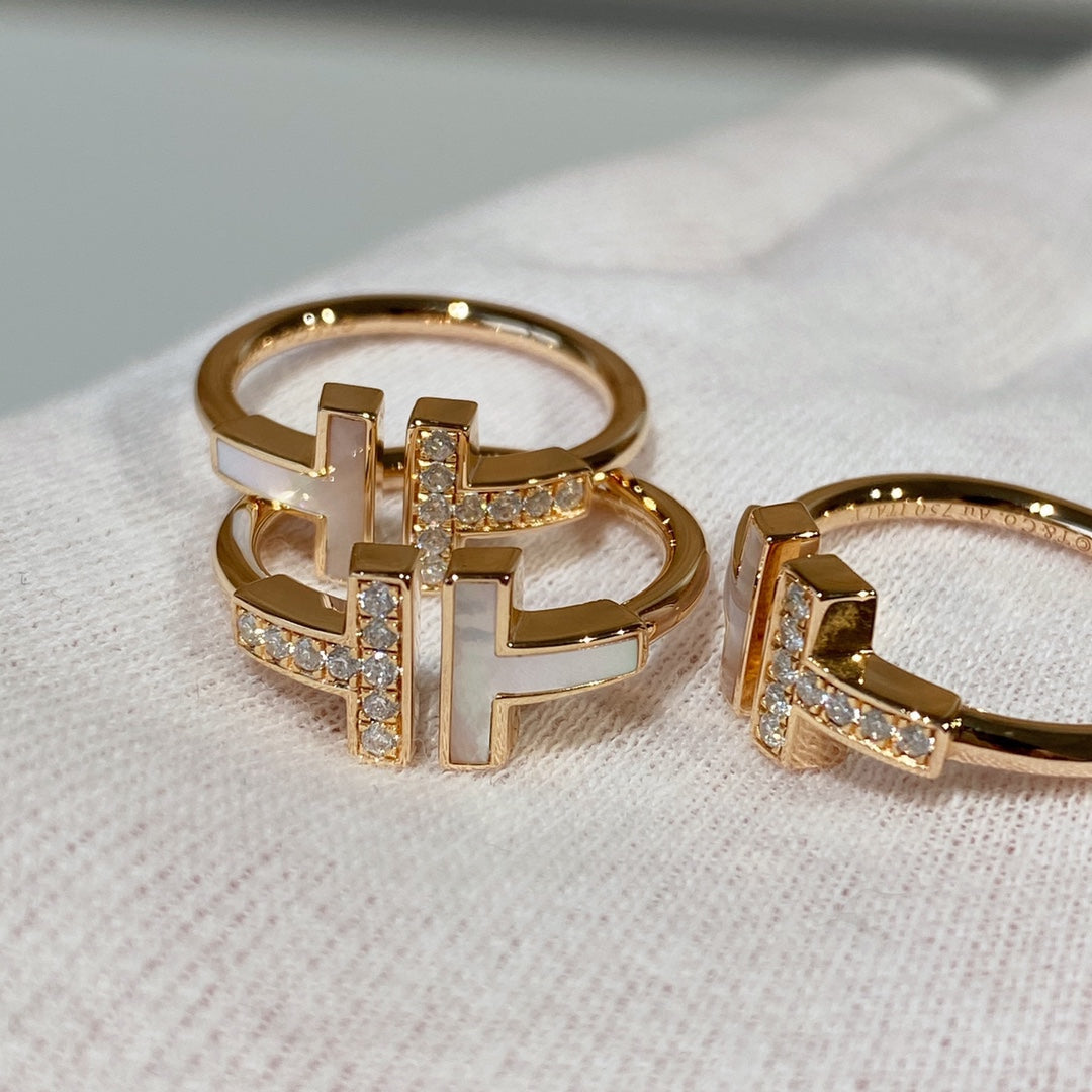 [Marins]T WIRE MOP DIAMOND RING PINK GOLD