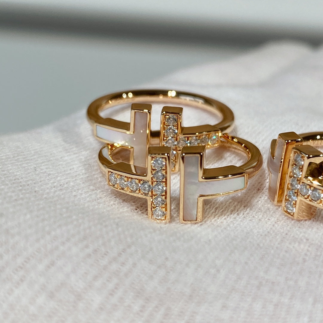 [Marins]T WIRE MOP DIAMOND RING PINK GOLD