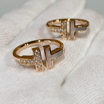 [Marins]T WIRE MOP DIAMOND RING PINK GOLD