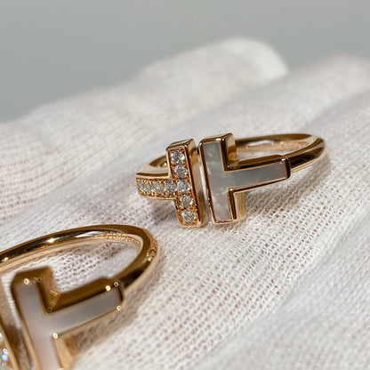 [Marins]T WIRE MOP DIAMOND RING PINK GOLD