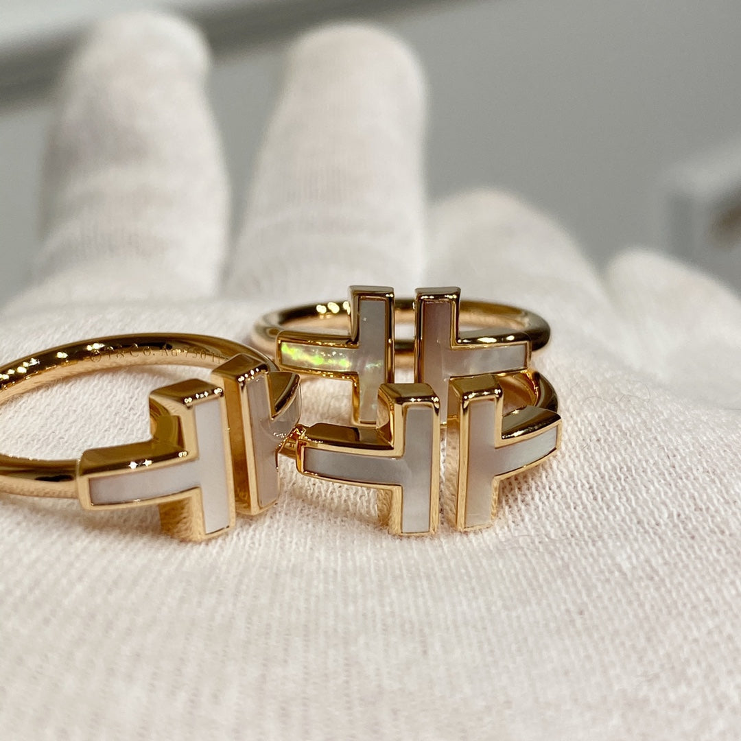[Marins] WIRE MOP RING PINK GOLD