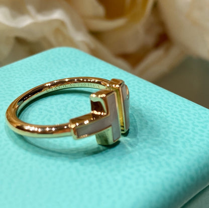 [Marins] WIRE MOP RING PINK GOLD