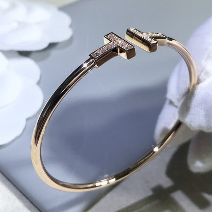 [Marins]T BRACELET PINK GOLD 1.8MM DIAMOND