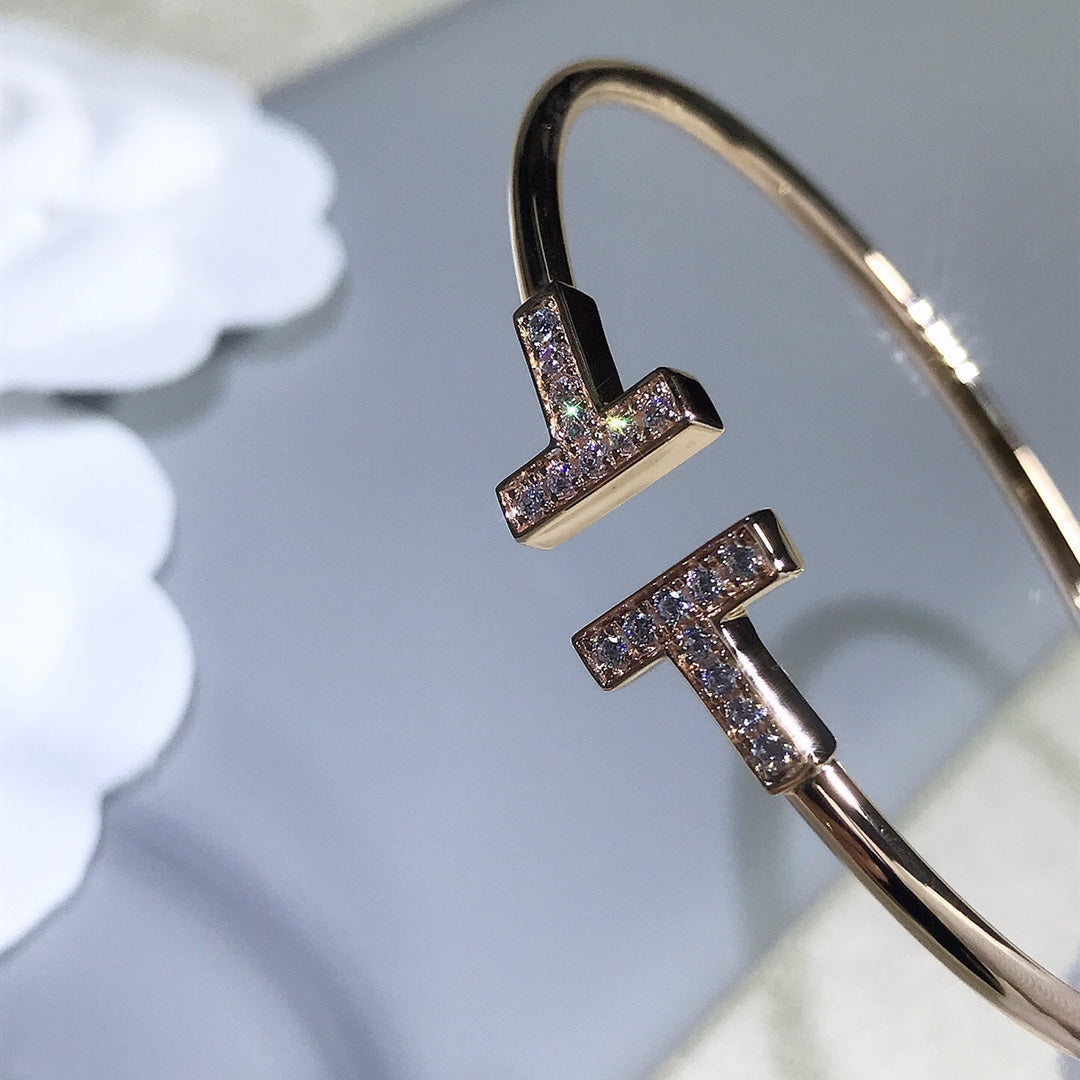 [Marins]T BRACELET PINK GOLD 1.8MM DIAMOND
