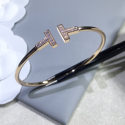 [Marins]T BRACELET PINK GOLD 1.8MM DIAMOND