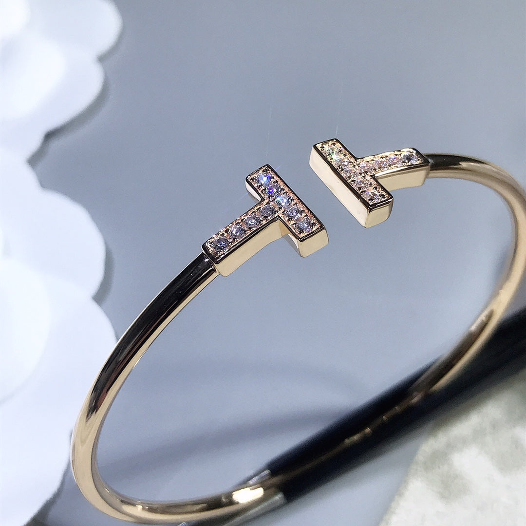 [Marins]T BRACELET PINK GOLD 1.8MM DIAMOND