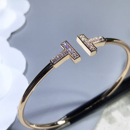 [Marins]T BRACELET PINK GOLD 1.8MM DIAMOND