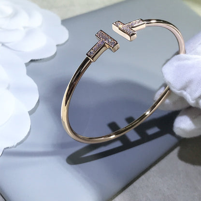 [Marins]T BRACELET PINK GOLD 1.8MM DIAMOND