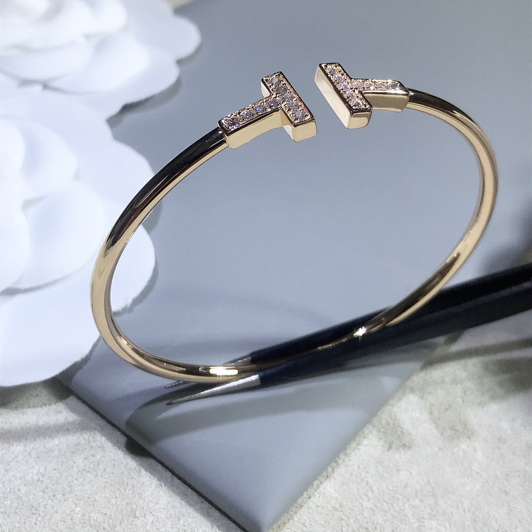 [Marins]T BRACELET PINK GOLD 1.8MM DIAMOND