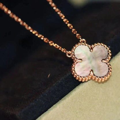 [Marins]CLOVER 15MM  GRAY MOTHER OF PEARL NECKLACE