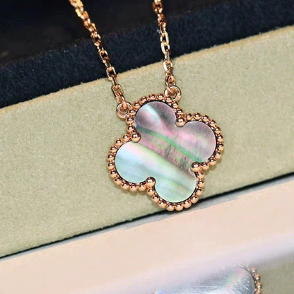 [Marins]CLOVER 15MM  GRAY MOTHER OF PEARL NECKLACE