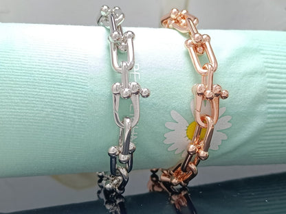 [Marins]HARDWEAR BRACELET PINK GOLD AND SILVER DIAMOND