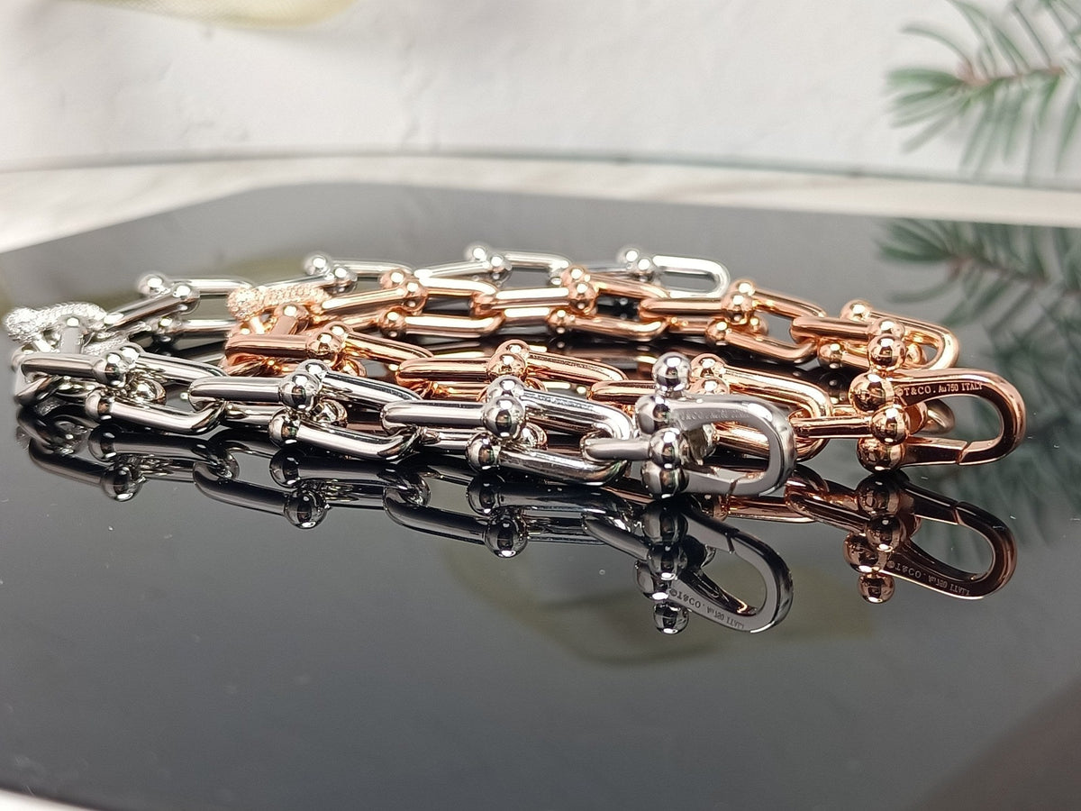 [Marins]HARDWEAR BRACELET PINK GOLD AND SILVER DIAMOND