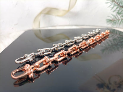 [Marins]HARDWEAR BRACELET PINK GOLD AND SILVER DIAMOND
