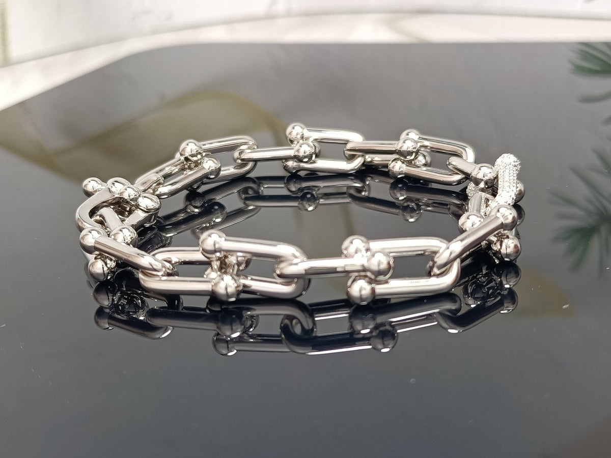 [Marins]HARDWEAR BRACELET PINK GOLD AND SILVER DIAMOND