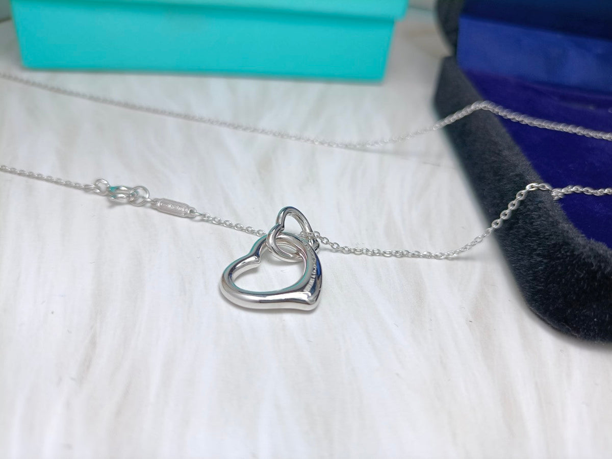 [Marins]DOUBLE HEART SILVER NECKLACE
