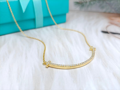 [Marins]BIG SMILE PEDANT DIAMOND NECKLACE
