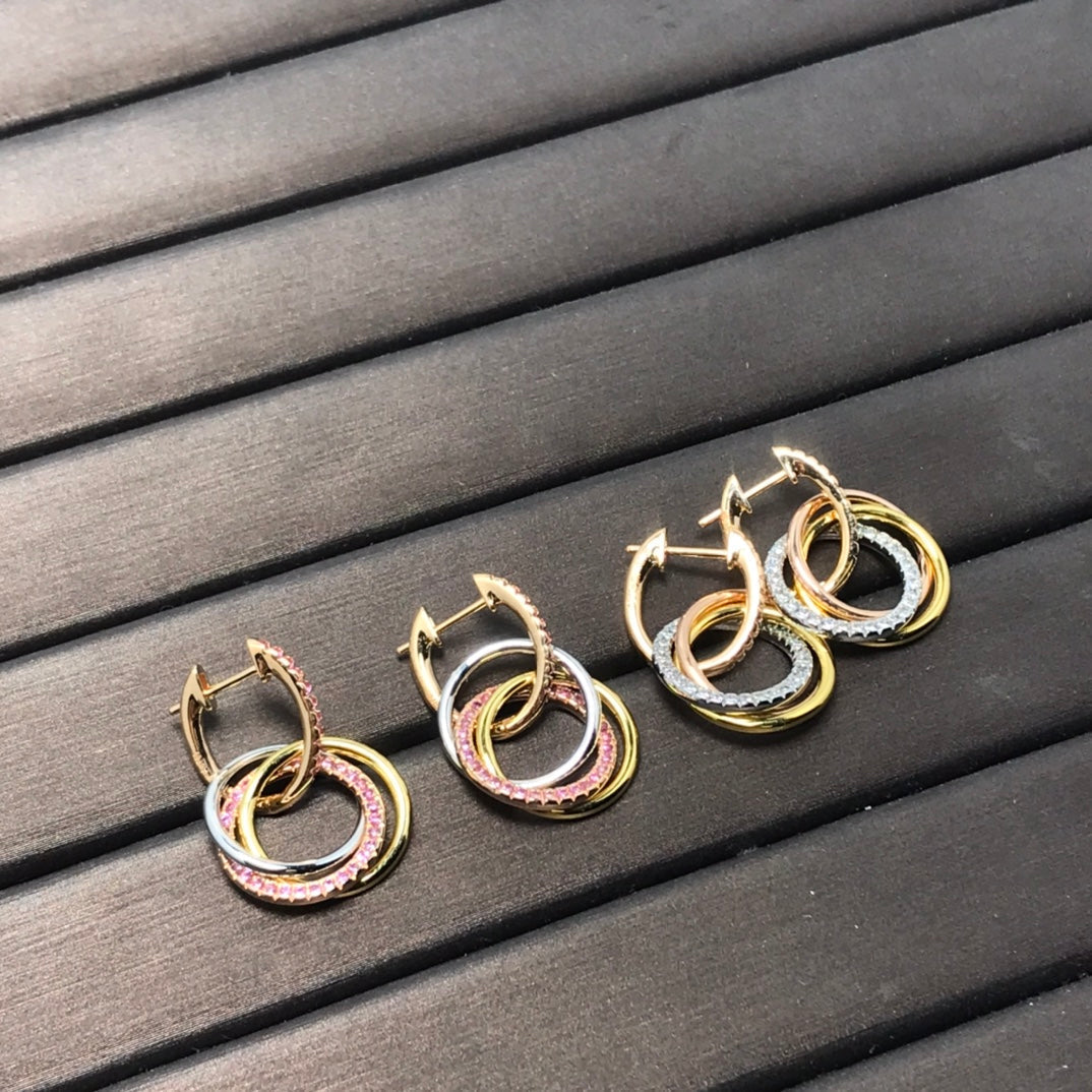 [Marins]TRINITY EARRINGS GOLD DIAMOND