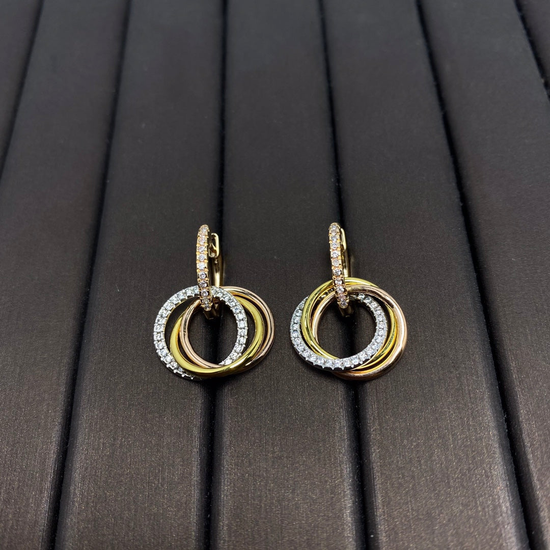 [Marins]TRINITY EARRINGS GOLD DIAMOND