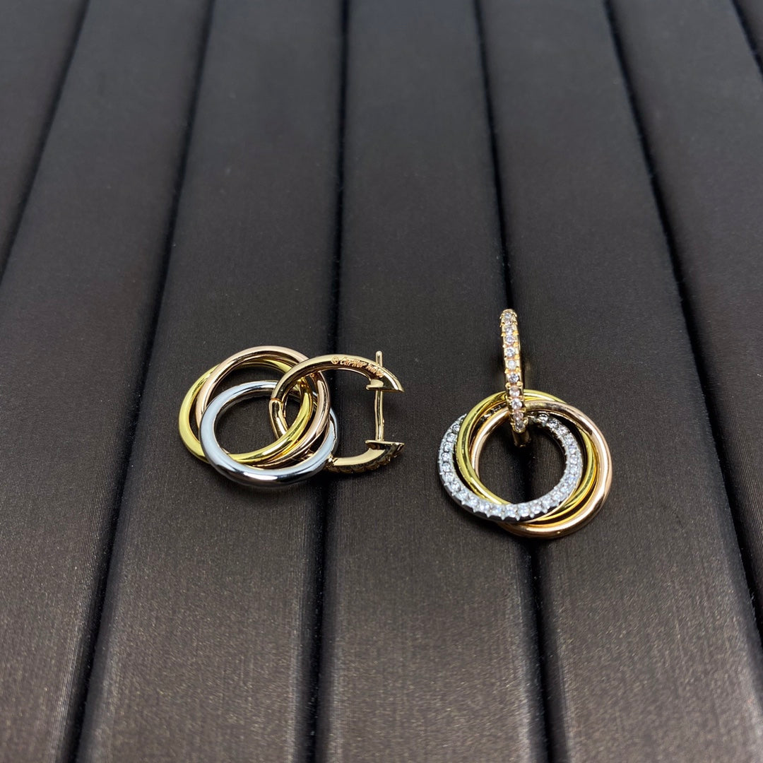 [Marins]TRINITY EARRINGS GOLD DIAMOND