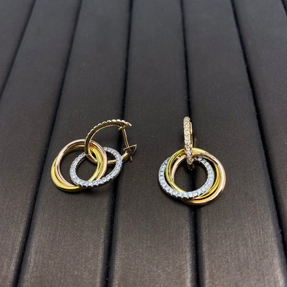 [Marins]TRINITY EARRINGS GOLD DIAMOND