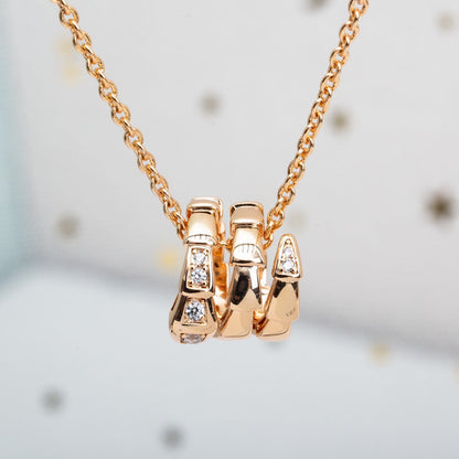 [Marins]SERPENTI PINK GOLD NECKLACE DIAMOND