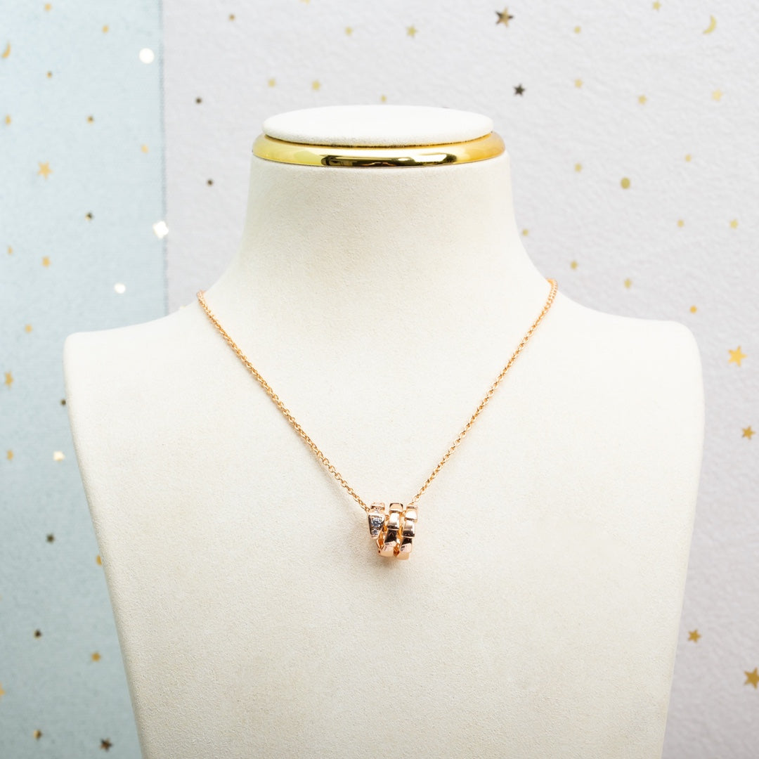 [Marins]SERPENTI PINK GOLD NECKLACE DIAMOND