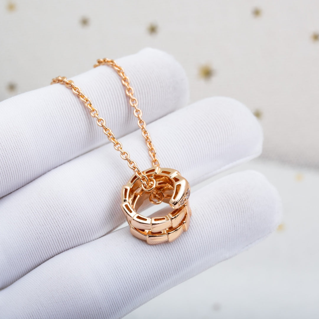 [Marins]SERPENTI PINK GOLD NECKLACE DIAMOND