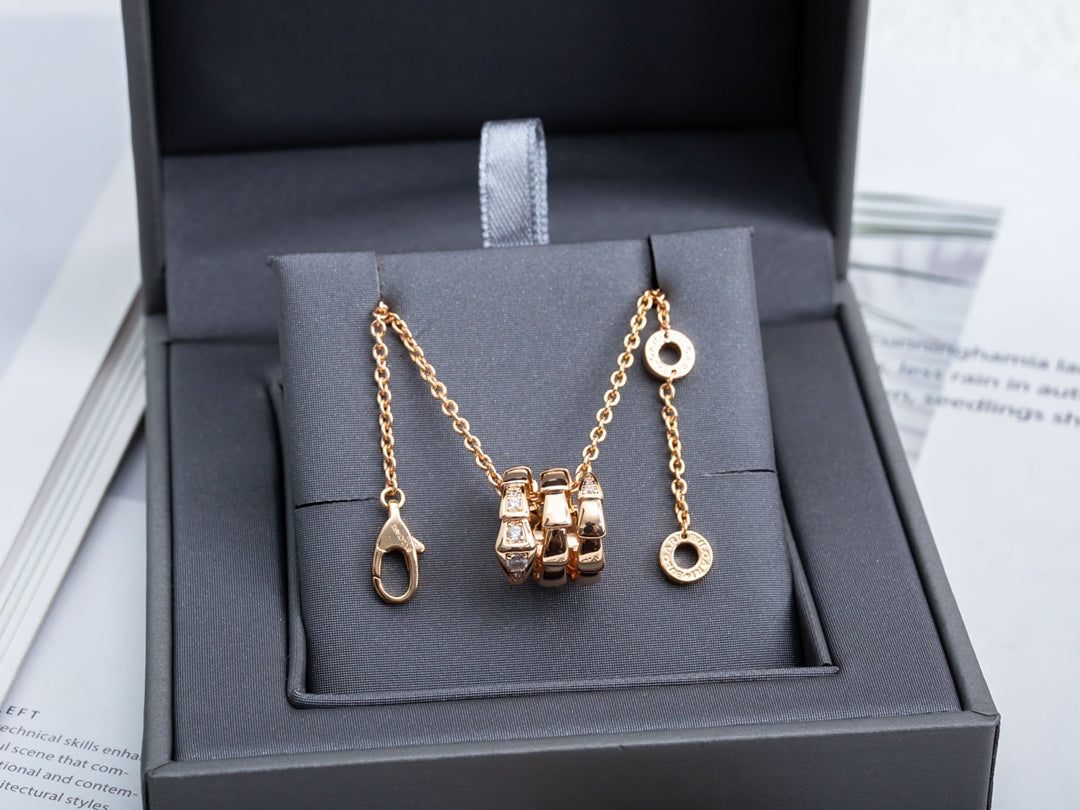 [Marins]SERPENTI PINK GOLD NECKLACE DIAMOND