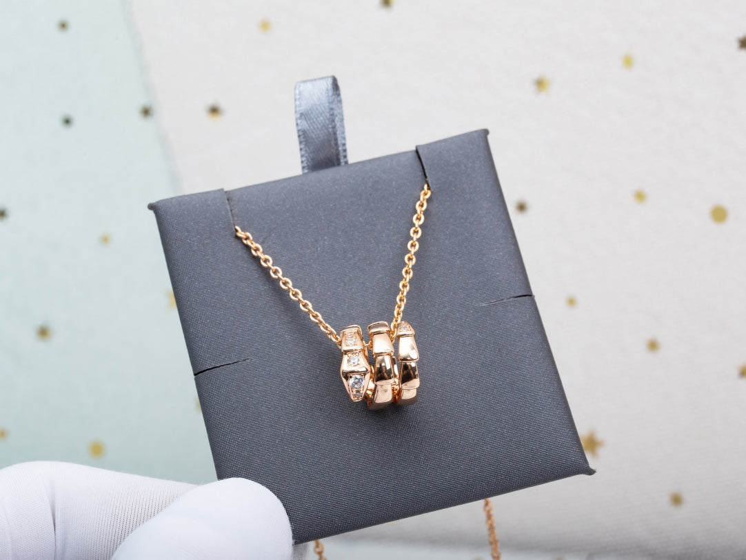 [Marins]SERPENTI PINK GOLD NECKLACE DIAMOND