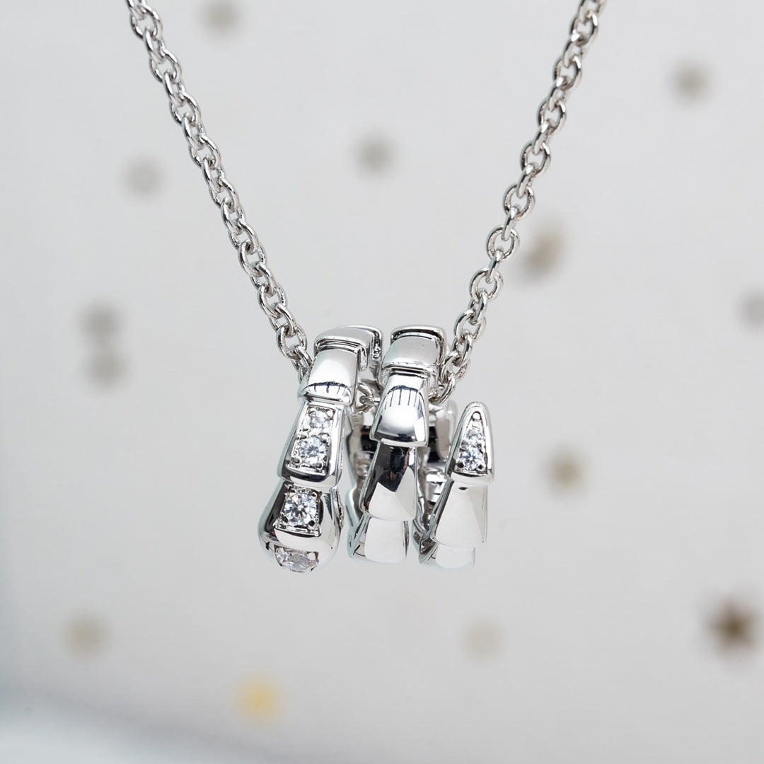[Marins]SERPENTI SILVER NECKLACE DIAMOND